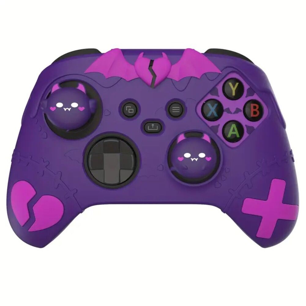 Goth Emo Gamer Girl Kawaii Cute Purple Xbox Controller Cover w/ Thumb Bat Grips